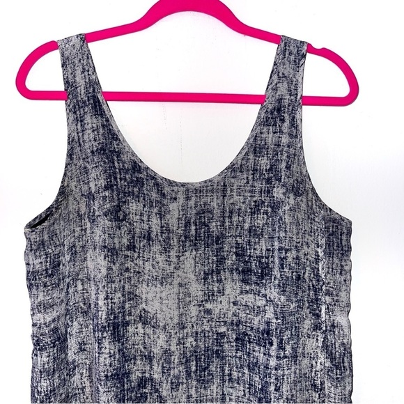 Aritzia Babaton Blue Silk Printed Sleeveless Mini Dress Medium - Picture 4 of 5